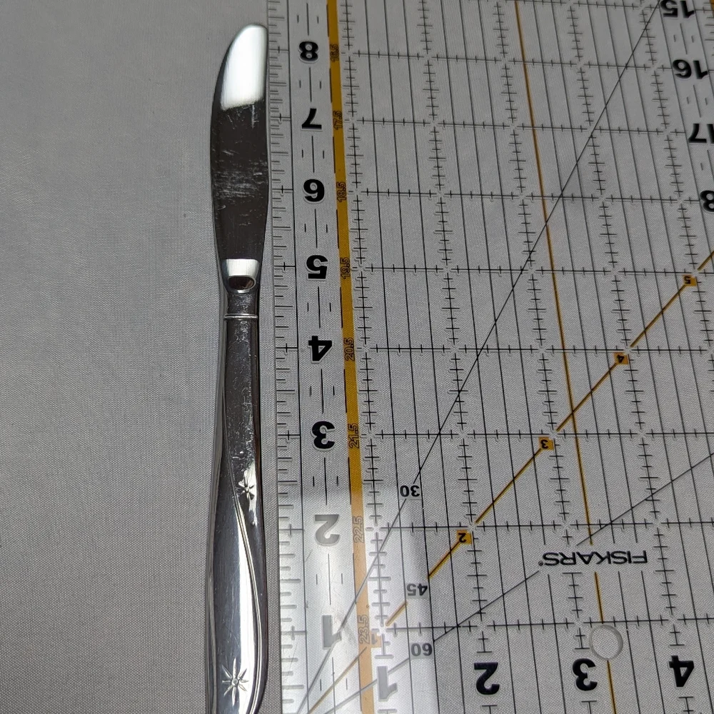 Set Of 6 Oneida Community Twin Star Dinner Knives MCM Atomic Stainless Steel